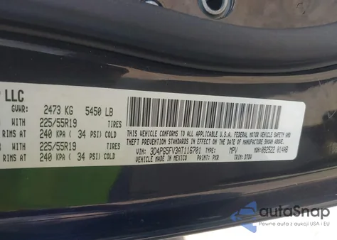 2010 Dodge Journey Sxt z USA, uszkodzony, nr VIN 3D4PG5FV3AT116701